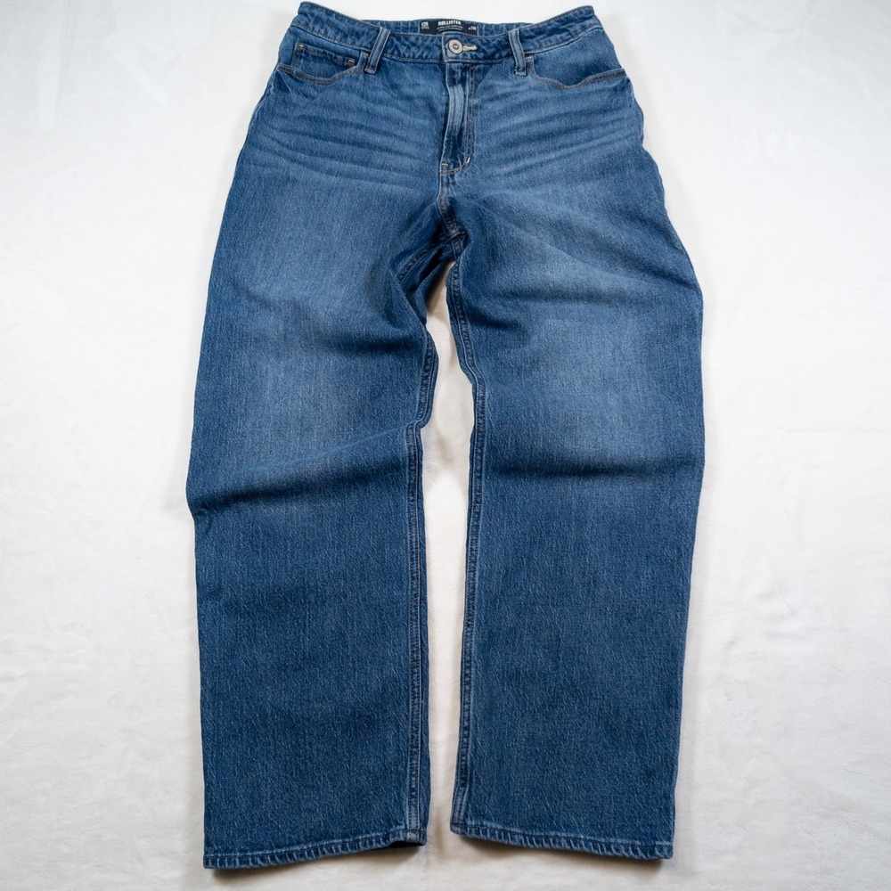 Hollister Ultra High Rise Dad Womens Jeans Medium Wash Stretch 12R W31R